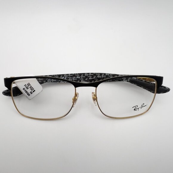 Ray Ban RB 8416 3014 Eyeglass Frames Carbon Black Gold Square 55-17-145 $224 - Picture 10 of 12